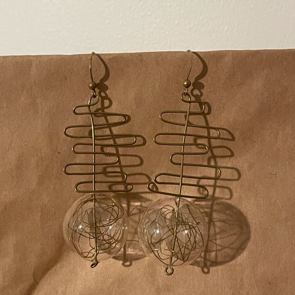 Handmade asymmetric designer glass stud earrings